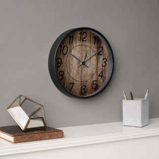 Modern Rustic Wood Wall Clock 
