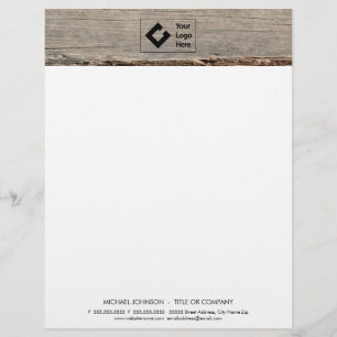 Modern Rustic Wood with Logo Letterhead