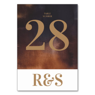 Modern Rusty Art Big Monogram Bold Simple Wedding Table Number