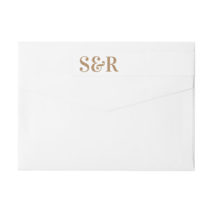 Modern Rusty Big Monogram Bold Simple Wedding Wrap Around Label