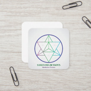 Modern Sacred Geometry Symbol Merkabah  Square Business Card