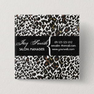 Modern Safari Salons Hair Business Name Tag 15 Cm Square Badge