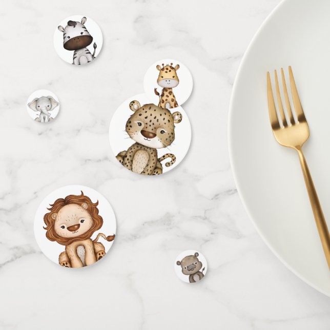 Modern Safari Wild Jungle Animals Party Confetti (Group)
