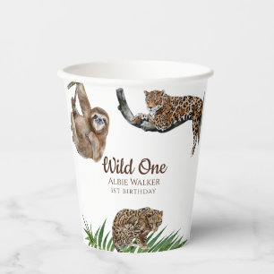 Modern Safari wild one 1st birthday Paper Cups