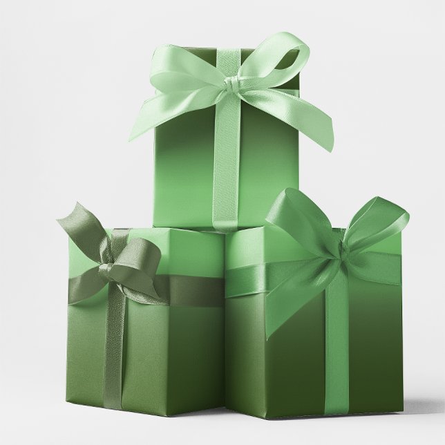 Modern Sage and Forest Green Gradient Wrapping Paper Sheet (Modern Sage and Forest Green Gradient Wrapping Paper Sheets)