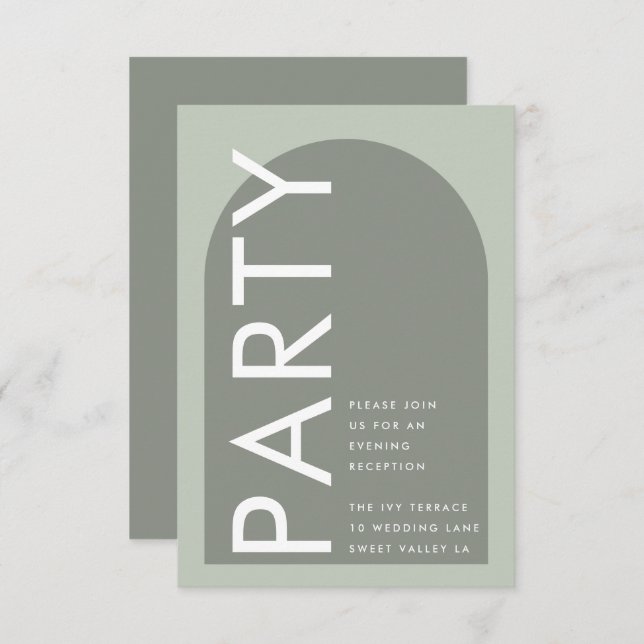 Modern Sage Arch Moss Abstract Japandi Minimalism Enclosure Card (Front/Back)