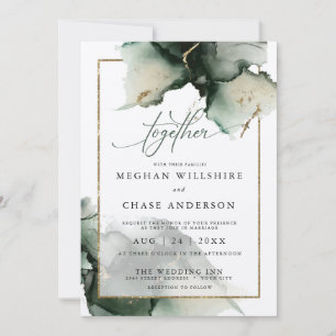 Modern Sage Green2 Watercolor   Invitation