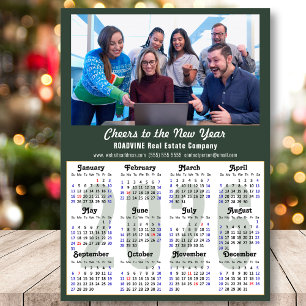 Modern Sage Green 2025 Calendar Business Photo Holiday Card