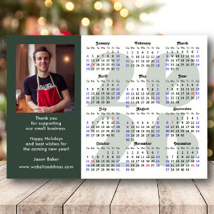 Modern Sage Green 2025 Calendar Business Photo Holiday Card