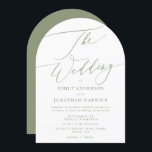 Modern Sage Green and White Simple Arch Wedding Invitation<br><div class="desc">Modern Sage Green and White Simple Wedding Invitation for a modern wedding formal or informal. Sage and white with impressive modern calligraphy.</div>