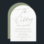Modern Sage Green and White Simple Arch Wedding Invitation<br><div class="desc">Modern Sage Green and White Simple Wedding Invitation for a modern wedding formal or informal. Sage and white with impressive modern calligraphy.</div>