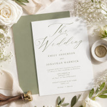 Modern Sage Green and White Simple Wedding