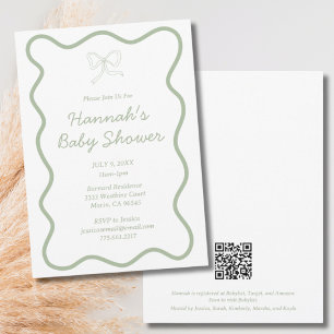 Modern Sage Green Baby Shower Invitation