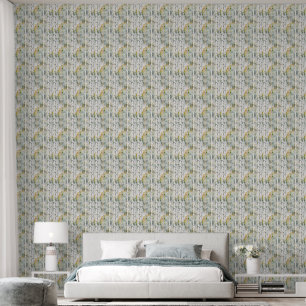 Modern sage green birch wallpaper