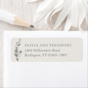 Modern Sage Green Botanical Elegant Return Address