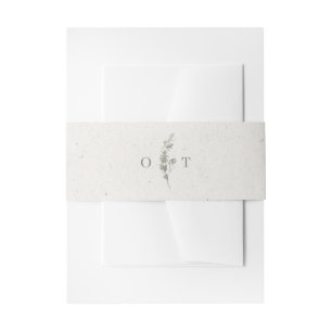 Modern Sage Green Botanical Elegant Wedding Invitation Belly Band