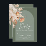 Modern sage green botanical pampas grass wedding RSVP card<br><div class="desc">Modern bohemian botanical natural and sage green pampas grass stylish wedding R.S.V.P reply card.</div>