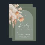 Modern sage green botanical pampas grass wedding RSVP card<br><div class="desc">Modern bohemian botanical natural and sage green pampas grass stylish wedding R.S.V.P reply card.</div>