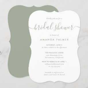 Modern Sage Green Bridal Shower Invitation