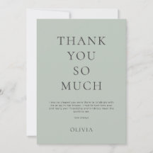 Modern Sage Green Bridal Shower Thank You