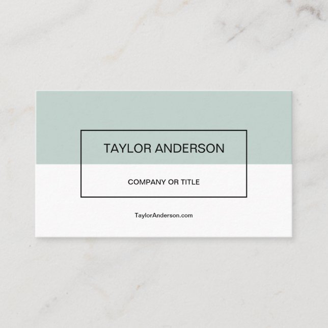Modern Sage Green Business Card (Front)
