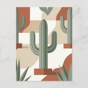Modern Sage Green Cactus Terracotta Desert Postcard