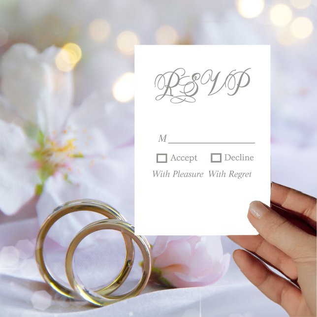Modern Sage Green Calligraphy Wedding RSVP Card (Creator Uploaded)