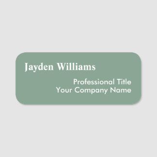 Modern Sage Green Custom Employee ID Name Tag