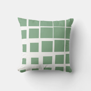 Modern Sage Green Deconstructed Plaid Abstract Geo Cushion