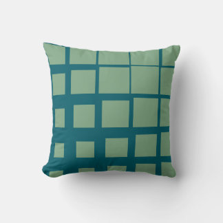 Modern Sage Green Deconstructed Plaid Abstract Geo Cushion