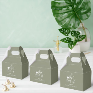 Modern Sage Green Elegant Fonts Graduation Favour Box