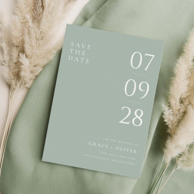 Modern Sage Green Elegant Wedding Save The Date (Creator Uploaded)