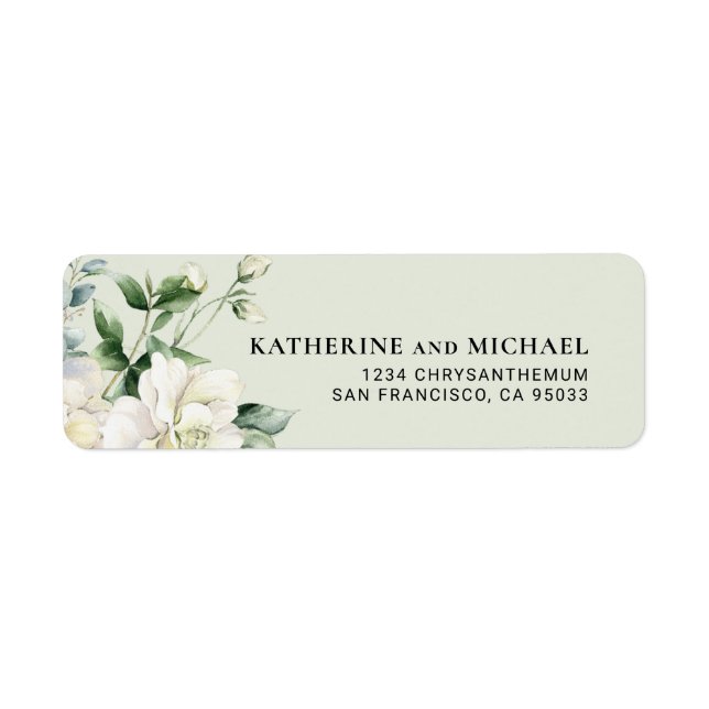 Modern Sage Green Eucalyptus Wedding Address (Front)