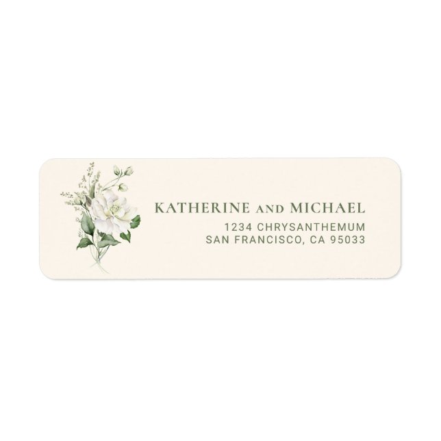 Modern Sage Green Eucalyptus Wedding Address (Front)