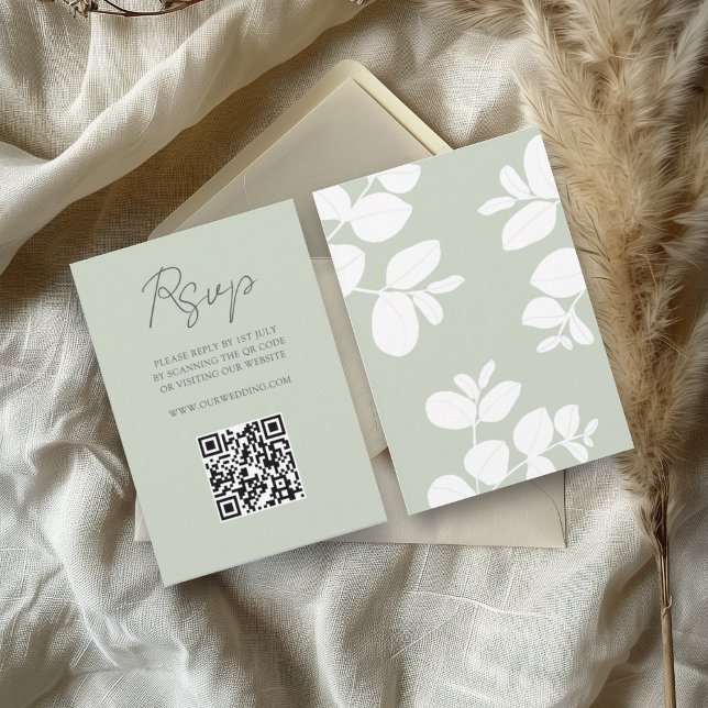 Modern Sage Green Eucalyptus Wedding RSVP (Creator Uploaded)
