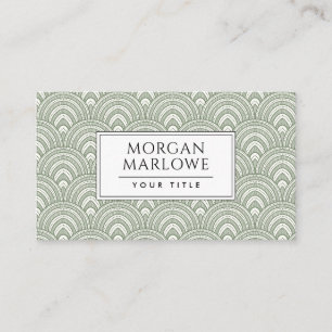 Modern Sage Green Geometric Arches Business Card