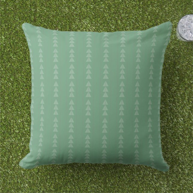 Modern Sage Green Geometric Outdoor Home/Camping Cushion (Grass)