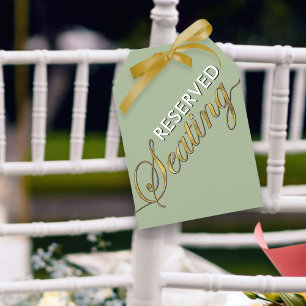 Modern Sage Green Gold Reserved Seating Large Tag