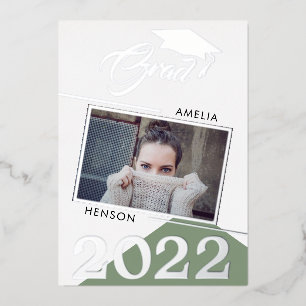 Modern Sage Green Graduate 2 Photo Graduation