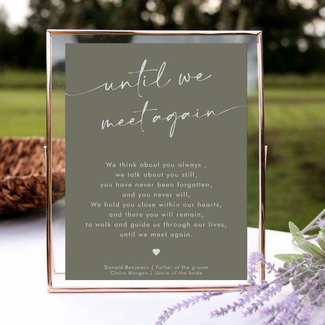 Modern Sage Green In loving memory Wedding Sign (Creator Uploaded)