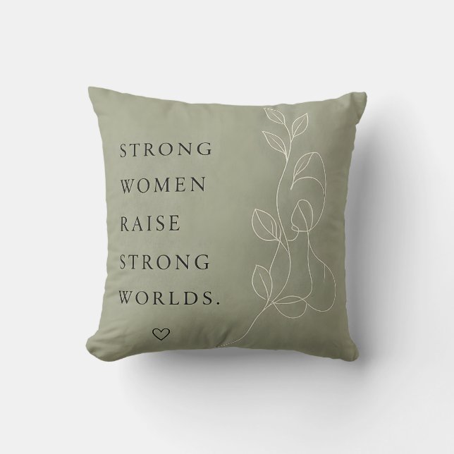 Modern Sage Green Inspirational Decor Cushion (Front)
