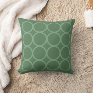 Modern Sage Green Interlocking Geometric Circles T Cushion