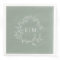 Modern Sage Green Leafy Crest Monogram Wedding Nap