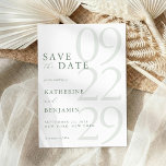 Modern Sage Green Minimalist Wedding Save The Date<br><div class="desc">Easily personalize your wedding save the date cards with this editable template. Features minimal elegant typography design in sage green and white color.</div>