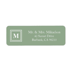 Modern Sage Green Monogram