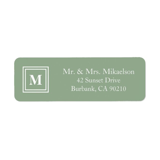 Modern Sage Green Monogram (Front)