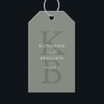 Modern Sage Green Monogram Minimalist Wedding Gift Tags<br><div class="desc">Create your own personalised wedding favour tags featuring modern monogram typography and minimalist graphic design in sage green colour.</div>