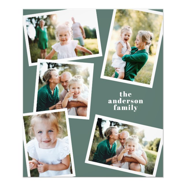 Modern sage green multi photo family home decor (Front)