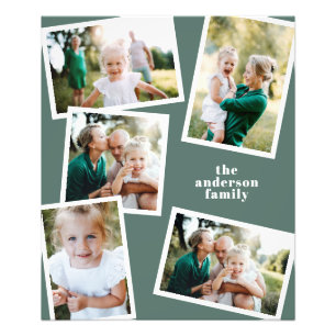 Modern sage green multi photo family home decor print