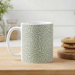Modern sage green pattern coffee mug